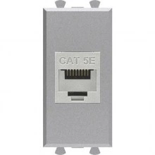 ДКС Компьютерная розетка RJ-45 без шторки модульная, кат.5е экранированная, Avanti, закаленная сталь, 1 модуль 4404761 DKC