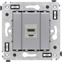 ДКС Компьютерная розетка RJ-45 без шторки в стену, кат.5e одинарная экранированная, Avanti, закаленная сталь 4404763 DKC