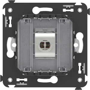 ДКС Компьютерная розетка RJ-45 без шторки в стену, кат.5e одинарная экранированная, Avanti, закаленная сталь 4404763 DKC ДКС Компьютерная розетка RJ-45 без шторки в стену, кат.5e одинарная экранированная, Avanti, закаленная сталь 4404763 DKC