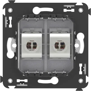 ДКС Компьютерная розетка RJ-45 без шторки в стену, кат.5e двойная экранированная, Avanti, закаленная сталь 4404764 DKC ДКС Компьютерная розетка RJ-45 без шторки в стену, кат.5e двойная экранированная, Avanti, закаленная сталь 4404764 DKC