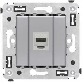 ДКС Компьютерная розетка RJ-45 без шторки в стену, кат.6А одинарная экранированная, Avanti, закаленная сталь 4404773 DKC