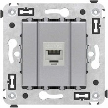 ДКС Компьютерная розетка RJ-45 без шторки в стену, кат.6А одинарная экранированная, Avanti, закаленная сталь 4404773 DKC