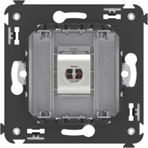 ДКС Компьютерная розетка RJ-45 без шторки в стену, кат.6А одинарная экранированная, Avanti, закаленная сталь 4404773 DKC ДКС Компьютерная розетка RJ-45 без шторки в стену, кат.6А одинарная экранированная, Avanti, закаленная сталь 4404773 DKC