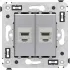 ДКС Компьютерная розетка RJ-45 без шторки в стену, кат.6А двойная экранированная, Avanti, закаленная сталь 4404774 DKC ДКС Компьютерная розетка RJ-45 без шторки в стену, кат.6А двойная экранированная, Avanti, закаленная сталь 4404774 DKC