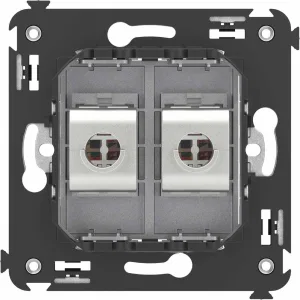 ДКС Компьютерная розетка RJ-45 без шторки в стену, кат.6А двойная экранированная, Avanti, закаленная сталь 4404774 DKC ДКС Компьютерная розетка RJ-45 без шторки в стену, кат.6А двойная экранированная, Avanti, закаленная сталь 4404774 DKC