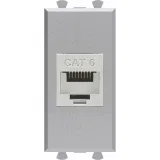 ДКС Компьютерная розетка RJ-45 без шторки модульная, кат.6 экранированная, Avanti, закаленная сталь, 1 модуль 4404791 DKC