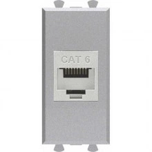 ДКС Компьютерная розетка RJ-45 без шторки модульная, кат.6 экранированная, Avanti, закаленная сталь, 1 модуль 4404791 DKC