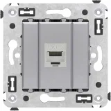 ДКС Компьютерная розетка RJ-45 без шторки в стену, кат.6 одинарная экранированная, Avanti, закаленная сталь 4404793 DKC