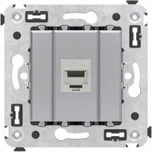 ДКС Компьютерная розетка RJ-45 без шторки в стену, кат.6 одинарная экранированная, Avanti, закаленная сталь 4404793 DKC