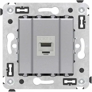 ДКС Компьютерная розетка RJ-45 без шторки в стену, кат.6 одинарная экранированная, Avanti, закаленная сталь 4404793 DKC ДКС Компьютерная розетка RJ-45 без шторки в стену, кат.6 одинарная экранированная, Avanti, закаленная сталь 4404793 DKC