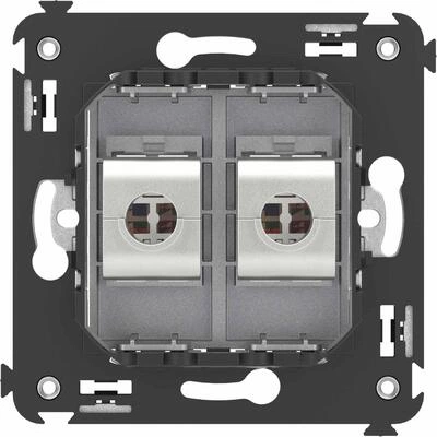 ДКС Компьютерная розетка RJ-45 без шторки в стену, кат.6 двойная экранированная, Avanti, закаленная сталь 4404794 DKC ДКС Компьютерная розетка RJ-45 без шторки в стену, кат.6 двойная экранированная, Avanti, закаленная сталь 4404794 DKC