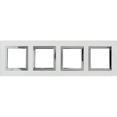 ДКС Рамка из алюминия 4 поста (8 мод.), Avanti, серая 4404838 DKC