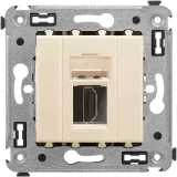 ДКС HDMI розетка одинарная в стену, тип А-А, Avanti, ванильная дымка 4405253 DKC