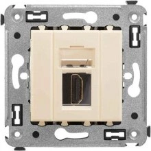 ДКС HDMI розетка одинарная в стену, тип А-А, Avanti, ванильная дымка 4405253 DKC