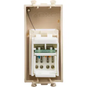 ДКС Компьютерная розетка RJ-45 модульная, кат.6, Avanti, ванильная дымка, 1 модуль 4405291 DKC ДКС Компьютерная розетка RJ-45 модульная, кат.6, Avanti, ванильная дымка, 1 модуль 4405291 DKC