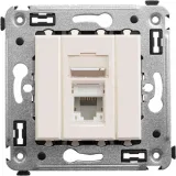 ДКС Компьютерная розетка RJ-45 в стену, кат.6 одинарная,"Avanti", "Ванильная дымка" 4405293 DKC
