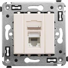 ДКС Компьютерная розетка RJ-45 в стену, кат.6 одинарная,"Avanti", "Ванильная дымка" 4405293 DKC
