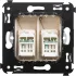 ДКС Компьютерная розетка RJ-45 в стену, кат.6 двойная, Avanti, ванильная дымка 4405294 DKC ДКС Компьютерная розетка RJ-45 в стену, кат.6 двойная, Avanti, ванильная дымка 4405294 DKC