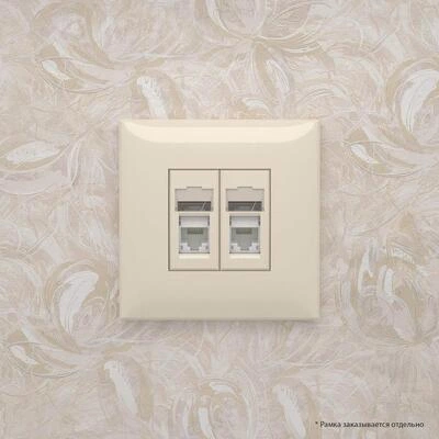 ДКС Компьютерная розетка RJ-45 в стену, кат.6 двойная, Avanti, ванильная дымка 4405294 DKC ДКС Компьютерная розетка RJ-45 в стену, кат.6 двойная, Avanti, ванильная дымка 4405294 DKC