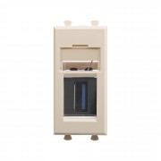 ДКС USB 3.0 розетка модульная, тип А-А, Avanti, ванильная дымка, 1 модуль 4405301 DKC