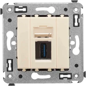 ДКС USB 3.0 розетка одинарная в стену, тип А-А, Avanti, ванильная дымка 4405303 DKC ДКС USB 3.0 розетка одинарная в стену, тип А-А, Avanti, ванильная дымка 4405303 DKC