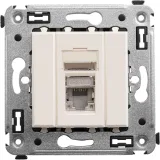 ДКС Компьютерная розетка RJ-45 в стену, кат.5e одинарная экранированная, Avanti, ванильная дымка 4405363 DKC