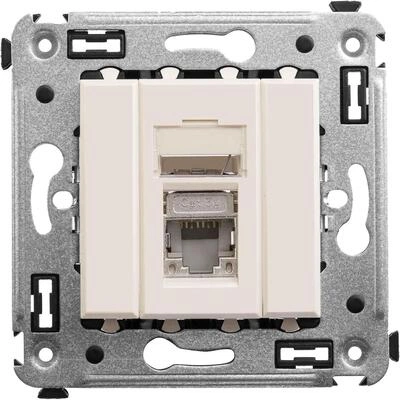 ДКС Компьютерная розетка RJ-45 в стену, кат.5e одинарная экранированная, Avanti, ванильная дымка 4405363 DKC ДКС Компьютерная розетка RJ-45 в стену, кат.5e одинарная экранированная, Avanti, ванильная дымка 4405363 DKC