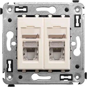 ДКС Компьютерная розетка RJ-45 в стену, кат.5e двойная экранированная, Avanti, ванильная дымка 4405364 DKC ДКС Компьютерная розетка RJ-45 в стену, кат.5e двойная экранированная, Avanti, ванильная дымка 4405364 DKC