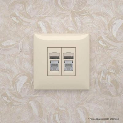 ДКС Компьютерная розетка RJ-45 в стену, кат.5e двойная экранированная, Avanti, ванильная дымка 4405364 DKC ДКС Компьютерная розетка RJ-45 в стену, кат.5e двойная экранированная, Avanti, ванильная дымка 4405364 DKC