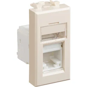 ДКС Компьютерная розетка RJ-45 модульная, кат.6А, Avanti, ванильная дымка, 1 модуль 4405371 DKC ДКС Компьютерная розетка RJ-45 модульная, кат.6А, Avanti, ванильная дымка, 1 модуль 4405371 DKC