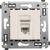 ДКС Компьютерная розетка RJ-45 в стену, кат.6А одинарная, Avanti, ванильная дымка 4405373 DKC
