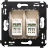 ДКС Компьютерная розетка RJ-45 в стену, кат.6А двойная, Avanti, ванильная дымка 4405374 DKC ДКС Компьютерная розетка RJ-45 в стену, кат.6А двойная, Avanti, ванильная дымка 4405374 DKC