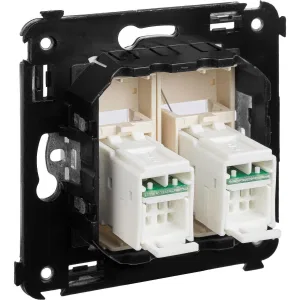 ДКС Компьютерная розетка RJ-45 в стену, кат.6А двойная, Avanti, ванильная дымка 4405374 DKC ДКС Компьютерная розетка RJ-45 в стену, кат.6А двойная, Avanti, ванильная дымка 4405374 DKC