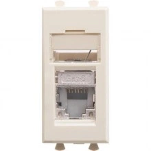 ДКС Компьютерная розетка RJ-45 модульная, кат.6 экранированная, Avanti, ванильная дымка, 1 модуль 4405391 DKC