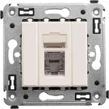 ДКС Компьютерная розетка RJ-45 в стену, кат.6 одинарная экранированная, "Avanti","Ванильная дымка" 4405393 DKC