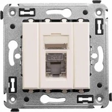 ДКС Компьютерная розетка RJ-45 в стену, кат.6 одинарная экранированная, "Avanti","Ванильная дымка" 4405393 DKC