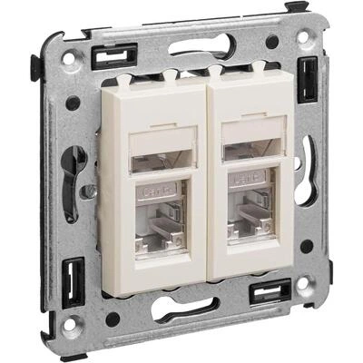 ДКС Компьютерная розетка RJ-45 в стену, кат.6 двойная экранированная, Avanti, ванильная дымка 4405394 DKC ДКС Компьютерная розетка RJ-45 в стену, кат.6 двойная экранированная, Avanti, ванильная дымка 4405394 DKC