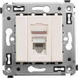 ДКС Компьютерная розетка RJ-45 в стену, кат.5e одинарная, Avanti, ванильная дымка 4405463 DKC
