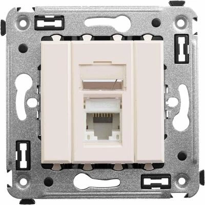 ДКС Компьютерная розетка RJ-45 в стену, кат.5e одинарная, Avanti, ванильная дымка 4405463 DKC ДКС Компьютерная розетка RJ-45 в стену, кат.5e одинарная, Avanti, ванильная дымка 4405463 DKC