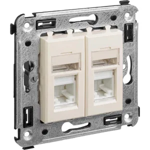 ДКС Компьютерная розетка RJ-45 в стену, кат.5e двойная, Avanti, ванильная дымка 4405464 DKC ДКС Компьютерная розетка RJ-45 в стену, кат.5e двойная, Avanti, ванильная дымка 4405464 DKC