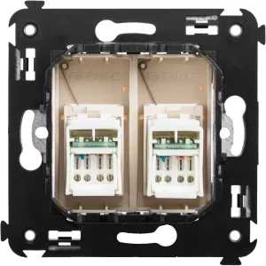 ДКС Компьютерная розетка RJ-45 в стену, кат.5e двойная, Avanti, ванильная дымка 4405464 DKC ДКС Компьютерная розетка RJ-45 в стену, кат.5e двойная, Avanti, ванильная дымка 4405464 DKC