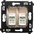 ДКС Компьютерная розетка RJ-45 в стену, кат.5e двойная, Avanti, ванильная дымка 4405464 DKC ДКС Компьютерная розетка RJ-45 в стену, кат.5e двойная, Avanti, ванильная дымка 4405464 DKC