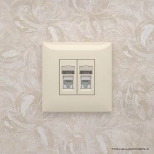 ДКС Компьютерная розетка RJ-45 в стену, кат.5e двойная, Avanti, ванильная дымка 4405464 DKC ДКС Компьютерная розетка RJ-45 в стену, кат.5e двойная, Avanti, ванильная дымка 4405464 DKC