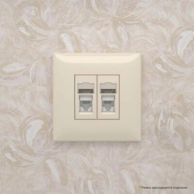 ДКС Компьютерная розетка RJ-45 в стену, кат.5e двойная, Avanti, ванильная дымка 4405464 DKC ДКС Компьютерная розетка RJ-45 в стену, кат.5e двойная, Avanti, ванильная дымка 4405464 DKC