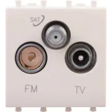 ДКС Розетка TV-FM-SAT модульная, Avanti, ванильная дымка, 2 модуля 4405532 DKC