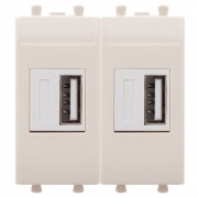 ДКС USB зарядное устройство модульное 2.1 А, Avanti, ванильная дымка, 2 модуля 4405542 DKC