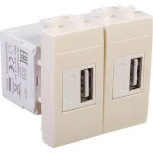 ДКС USB зарядное устройство модульное 2.1 А, Avanti, ванильная дымка, 2 модуля 4405542 DKC ДКС USB зарядное устройство модульное 2.1 А, Avanti, ванильная дымка, 2 модуля 4405542 DKC