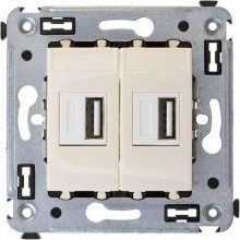 ДКС USB зарядное устройство в стену 2.1 А, Avanti, ванильная дымка 4405543 DKC