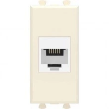ДКС Телефонная розетка RJ-12 без шторки модульная, Avanti, ванильная дымка, 1 модуль 4405611 DKC
