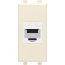 ДКС Компьютерная розетка RJ-45 без шторки модульная, кат.5е, Avanti, ванильная дымка, 1 модуль 4405661 DKC